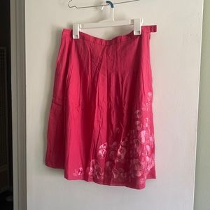 Embroidered pink skirt